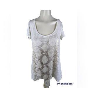 White House black market modern jersey tee rattlesnake print-NWT 💫
